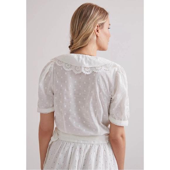 Anthropologie Lacey Ruffled Mini Skirt and Wrap Blouse Set of Two - NWT L, M - Picture 2 of 12